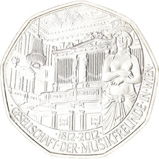 Austria, 5 Euro, Society of Music Lovers, 2012, MS(63), Silver