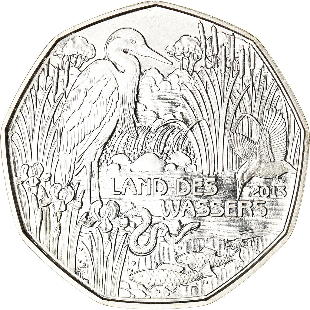 Austria, 5 Euro, Land des Wassers, 2013, Vienna, MS(64), Silver, KM:3222a