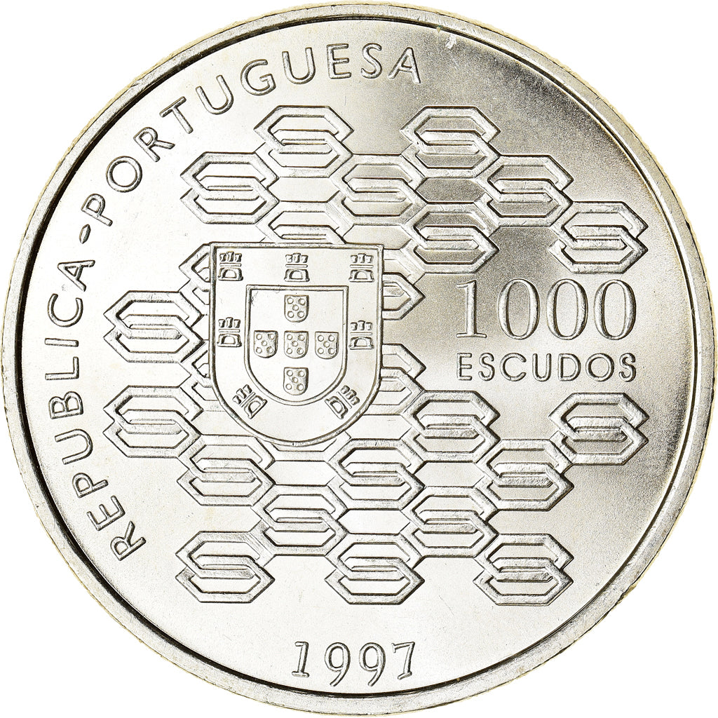 Coin, Portugal, Credito Publico, 1000 Escudos, 1997, Lisbon, MS(63), Silver