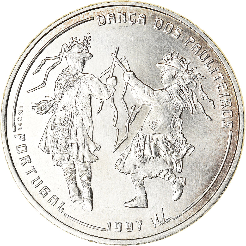 Moeda, Portugal, Pauliteiros Dancers, 1000 Escudos, 1997, MS(60-62), Prata