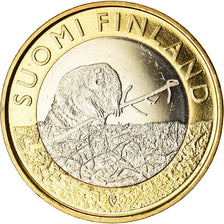 Finland, 5 Euro, Animals of the Provinces - Satakunta, 2015, MS(64), Bi-Metallic