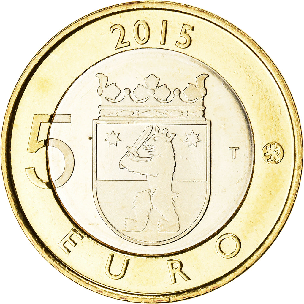 Finland, 5 Euro, Animals of the Provinces - Satakunta, 2015, MS(64), Bi-Metallic