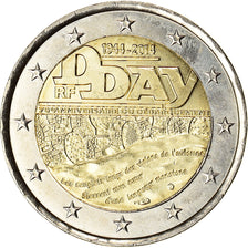 France, 2 Euro, D-Day, 2014, MS(60-62), Bi-Metallic, Gadoury:18