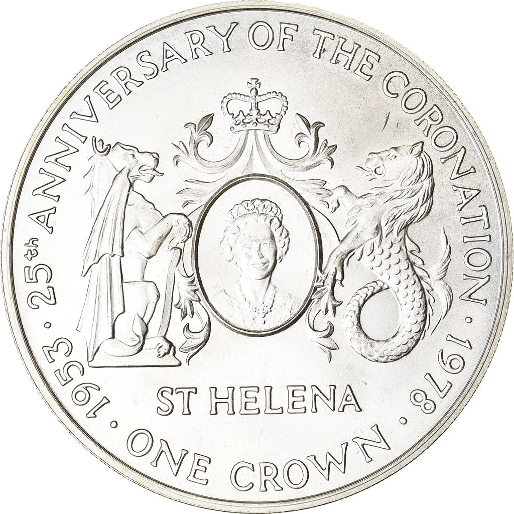 Coin, Saint Helena, Elizabeth II, Coronation Jubilee, 25 Pence, Crown, 1978