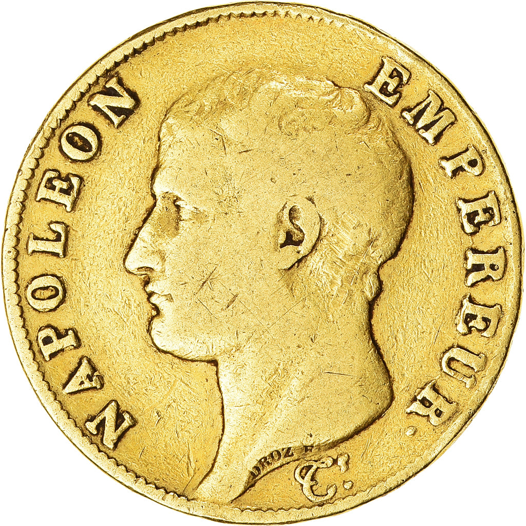 Moneda, Francia, Napoléon I, 40 Francs, 1806, Paris, BC+, Oro, KM:675.1