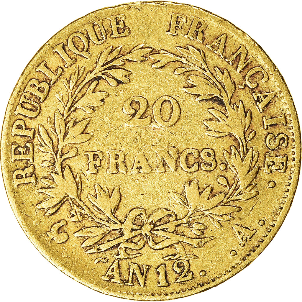 Coin, France, Napoleon I, 20 Francs, An 12, Paris, VF(30-35), Gold, KM:661