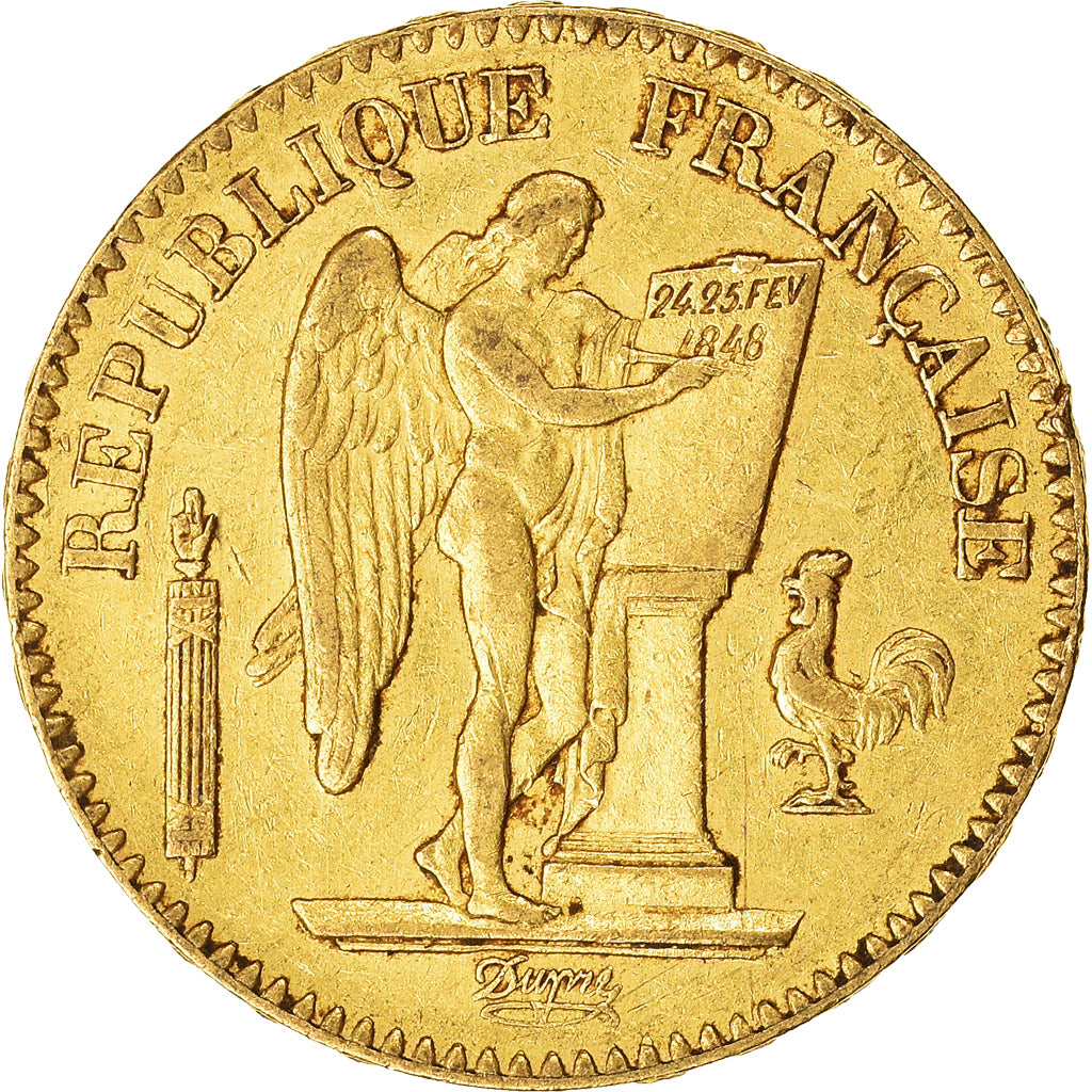 Moeda, França, Génie, 20 Francs, 1848, Paris, EF(40-45), Dourado, KM:757