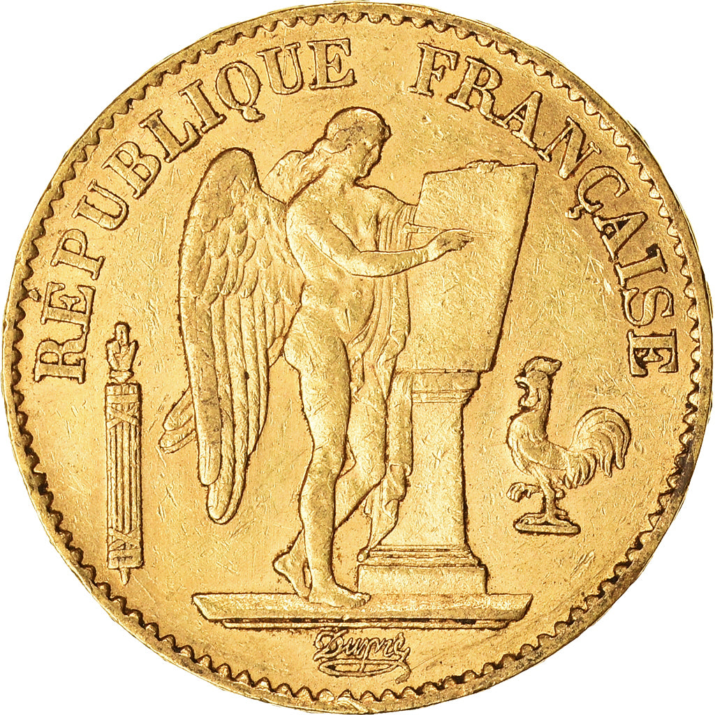 Münze, Frankreich, Génie, 20 Francs, 1874, Paris, SS+, Gold, KM:825