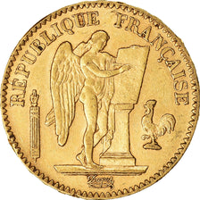 Moneda, Francia, Génie, 20 Francs, 1887, Paris, MBC+, Oro, KM:825, Gadoury:1063