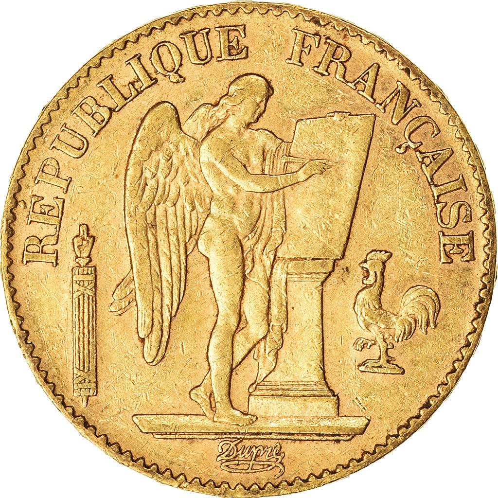 Moneda, Francia, Génie, 20 Francs, 1891, Paris, MBC+, Oro, KM:825, Gadoury:1063