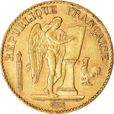 Moneda, Francia, Génie, 20 Francs, 1891, Paris, MBC+, Oro, KM:825, Gadoury:1063