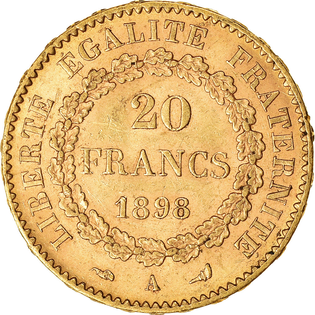Moneta, Francia, Génie, 20 Francs, 1898, Paris, BB+, Oro, KM:825, Gadoury:1063