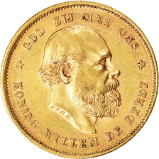 Coin, Netherlands, William III, 10 Gulden, 1875, Utrecht, AU(55-58), Gold