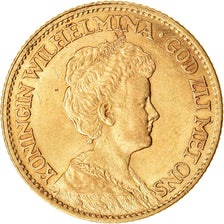 Coin, Netherlands, Wilhelmina I, 10 Gulden, 1911, AU(55-58), Gold, KM:149