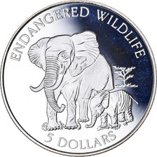 Moneda, Islas Cook, Elizabeth II, Endangered Wildlife, 5 Dollars, 1995, Proof