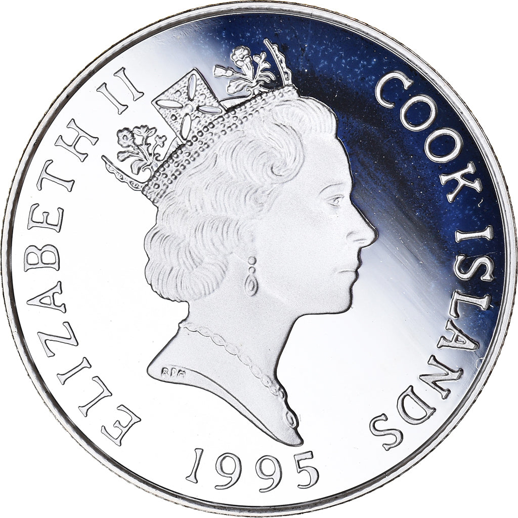 Moneda, Islas Cook, Elizabeth II, Endangered Wildlife, 5 Dollars, 1995, Proof