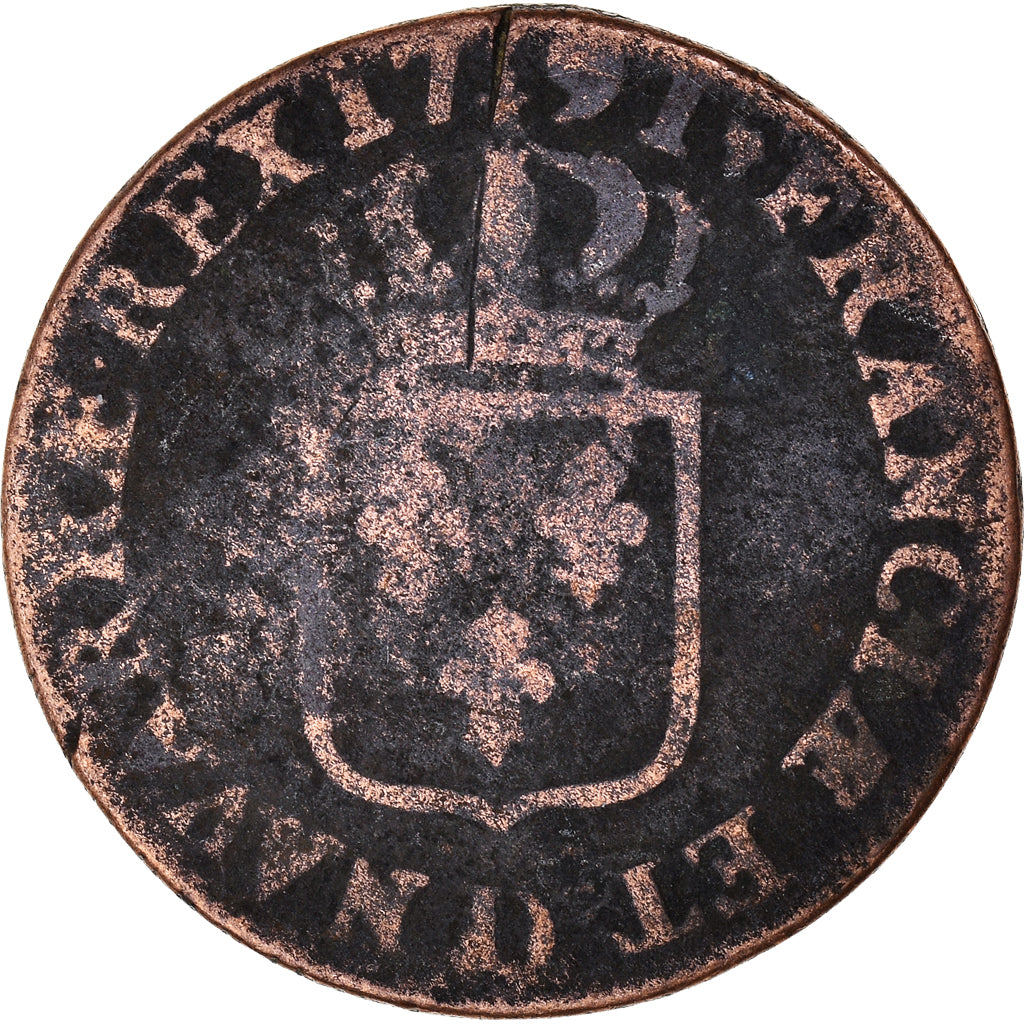 Monnaie, France, Louis XVI, Sol à l'Ecu, 1791, Lyon, B+, Cuivre, Gadoury:350