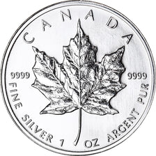 Moneda, Canadá, Elizabeth II, Maple Leaf, 5 Dollars, 1995, 1 Oz, SC+, Plata