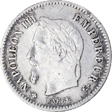 Monnaie, France, Napoleon III, 20 Centimes, 1867, Strasbourg, TB+, Argent