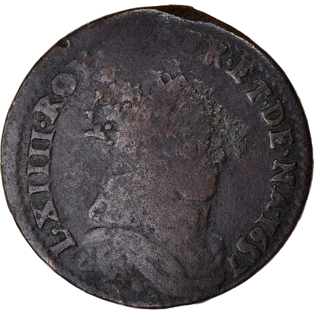 Coin, France, Louis XIV, Liard de France, 1657, Acquigny, VF(20-25), Copper