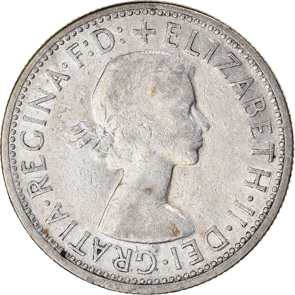 Münze, Australien, Elizabeth II, Florin, 1954, Melbourne, S+, Silber, KM:55