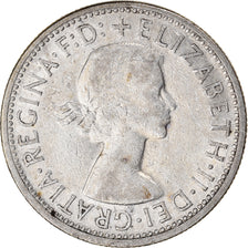 Münze, Australien, Elizabeth II, Florin, 1954, Melbourne, S+, Silber, KM:55