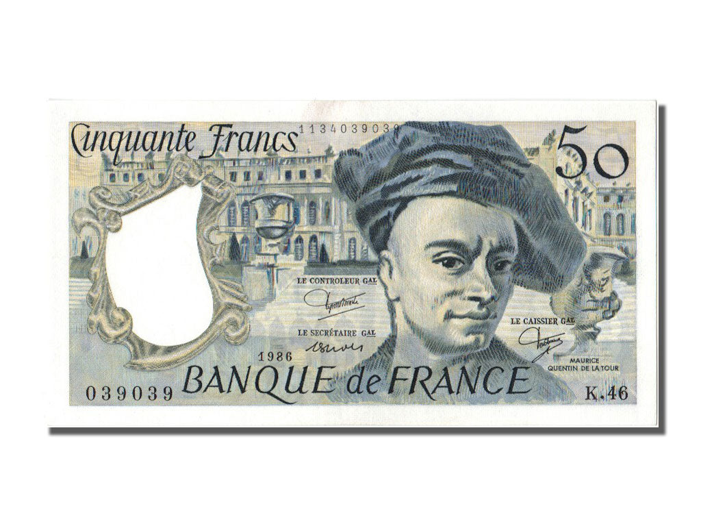 Biljet, Frankrijk, 50 Francs, 50 F 1976-1992 ''Quentin de La Tour'', 1986