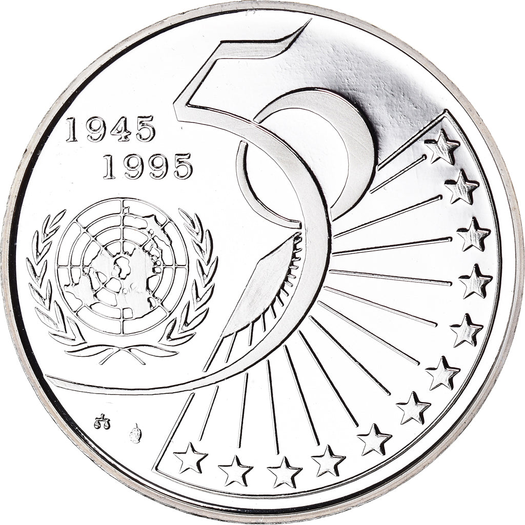 Coin, Belgium, 50th Anniversary - United Nations, 5 Ecu, 1995, Proof, MS(64)