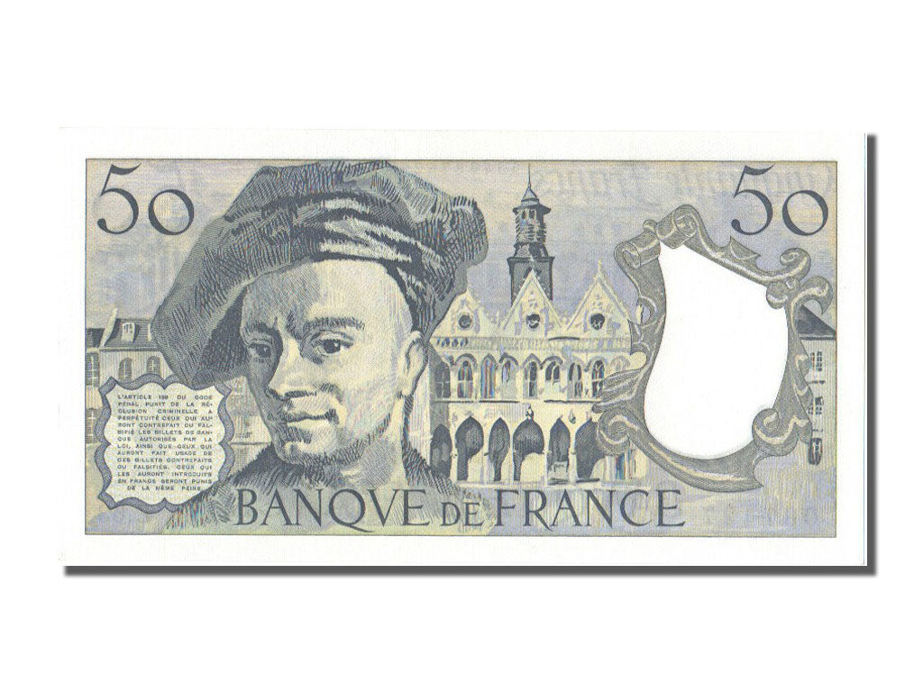 Francia, 50 Francs, 50 F 1976-1992 ''Quentin de La Tour'', 1991, KM:152e, FDS...