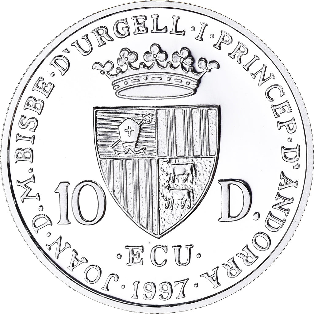 Coin, Andorra, Antonio Vivaldi, 10 Diners, 1997, Proof, MS(65-70), Silver