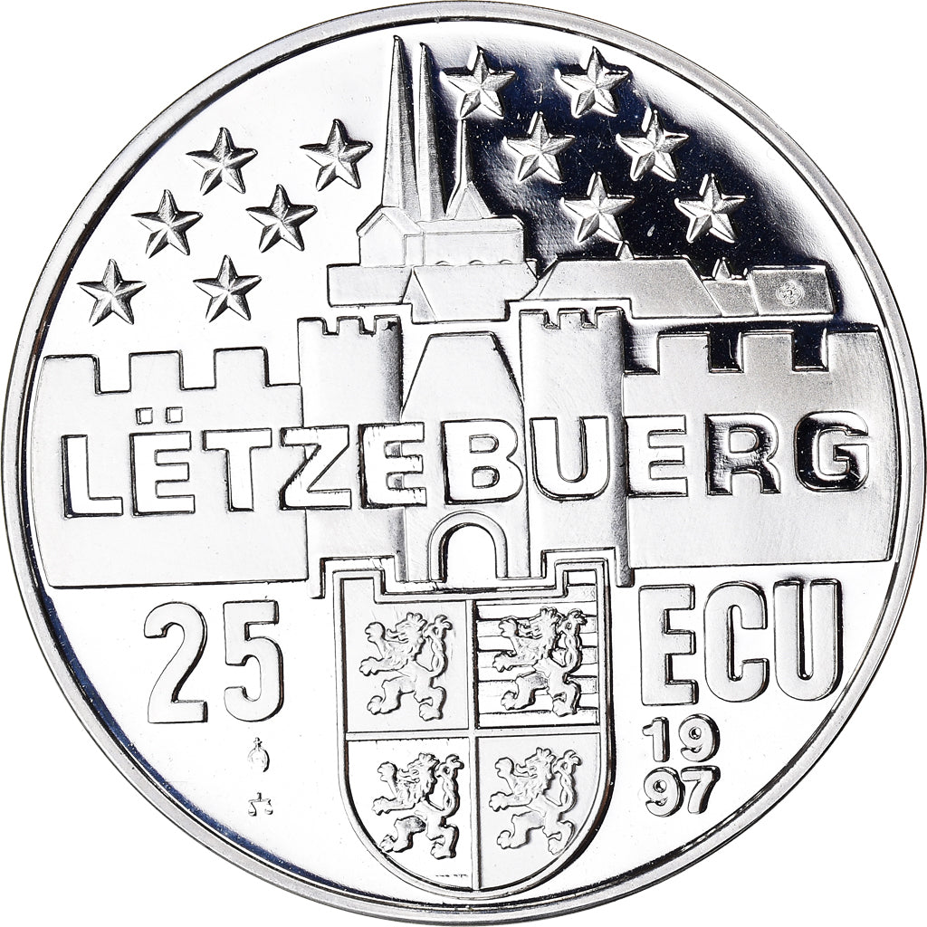 Monnaie, Luxembourg, Adolphe Grand Duke of Luxembourg, 25 Ecu, 1997, FDC, Argent