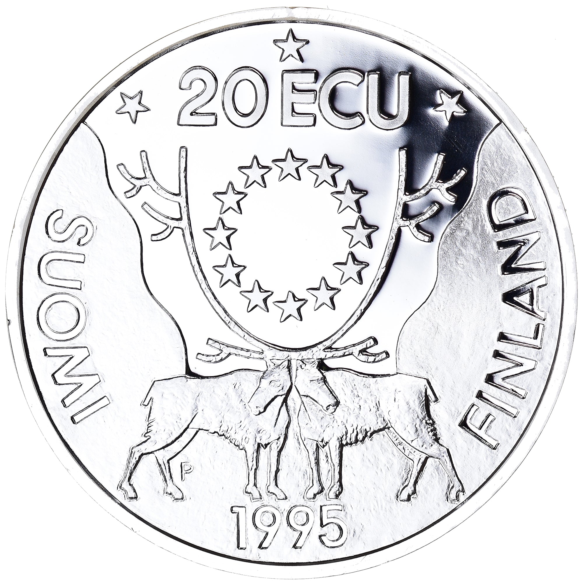 Coin, Finland, Johan Ludvig Runeberg, 20 ECU, 1995, Proof, MS(65-70), Silver