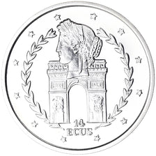 Monnaie, Gibraltar, Elizabeth II, Arc de Triomphe, 14 Ecus, 1995, FDC, Argent