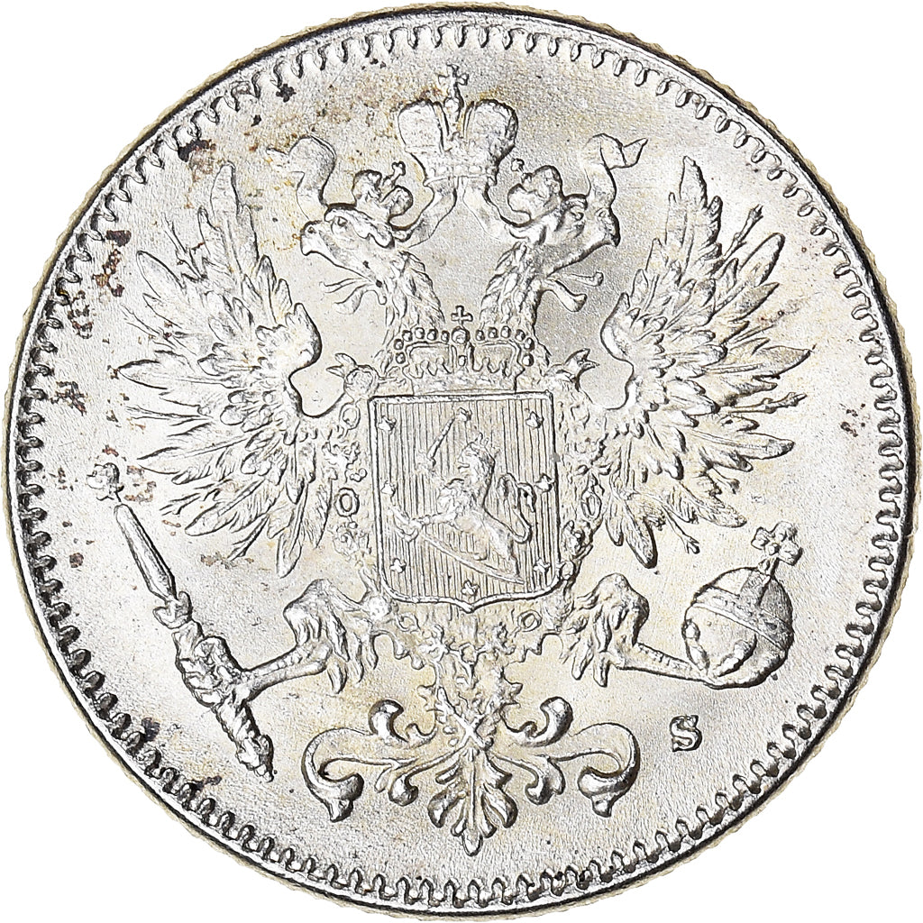Coin, Finland, Nicholas II, 50 Penniä, 1916, MS(63), Silver, KM:2.2