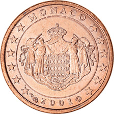 Monaco, Euro Cent, 2001, Paris, AU(55-58), Copper Plated Steel, KM:167