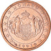 Monaco, Euro Cent, 2001, Paris, AU(55-58), Copper Plated Steel, KM:167