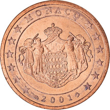 Monaco, 2 Euro Cent, 2001, Paris, MS(60-62), Copper Plated Steel, KM:168