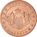 Monaco, 2 Euro Cent, 2001, Paris, MS(60-62), Copper Plated Steel, KM:168