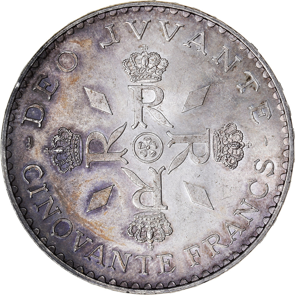 Coin, Monaco, Rainier III, 50 Francs, 1974, AU(55-58), Silver, KM:152.1