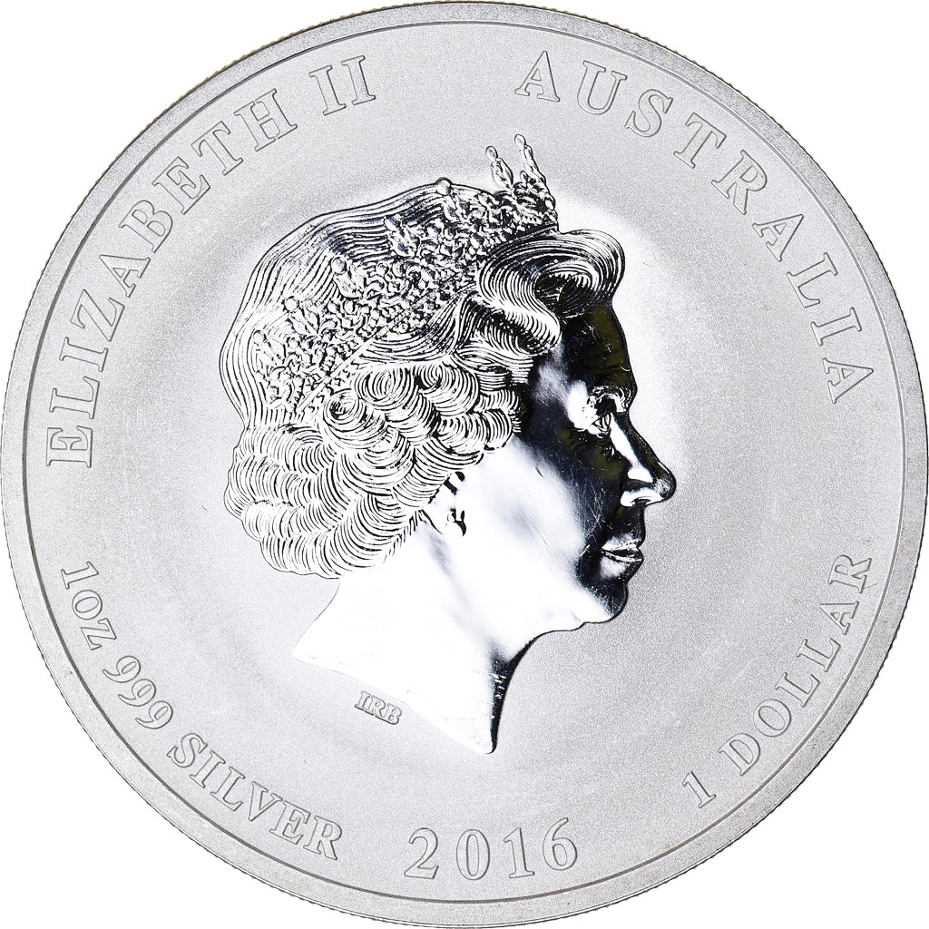 Coin, Australia, Year of the Monkey, 1 Dollar, 2016, 1 Oz, MS(64), Silver