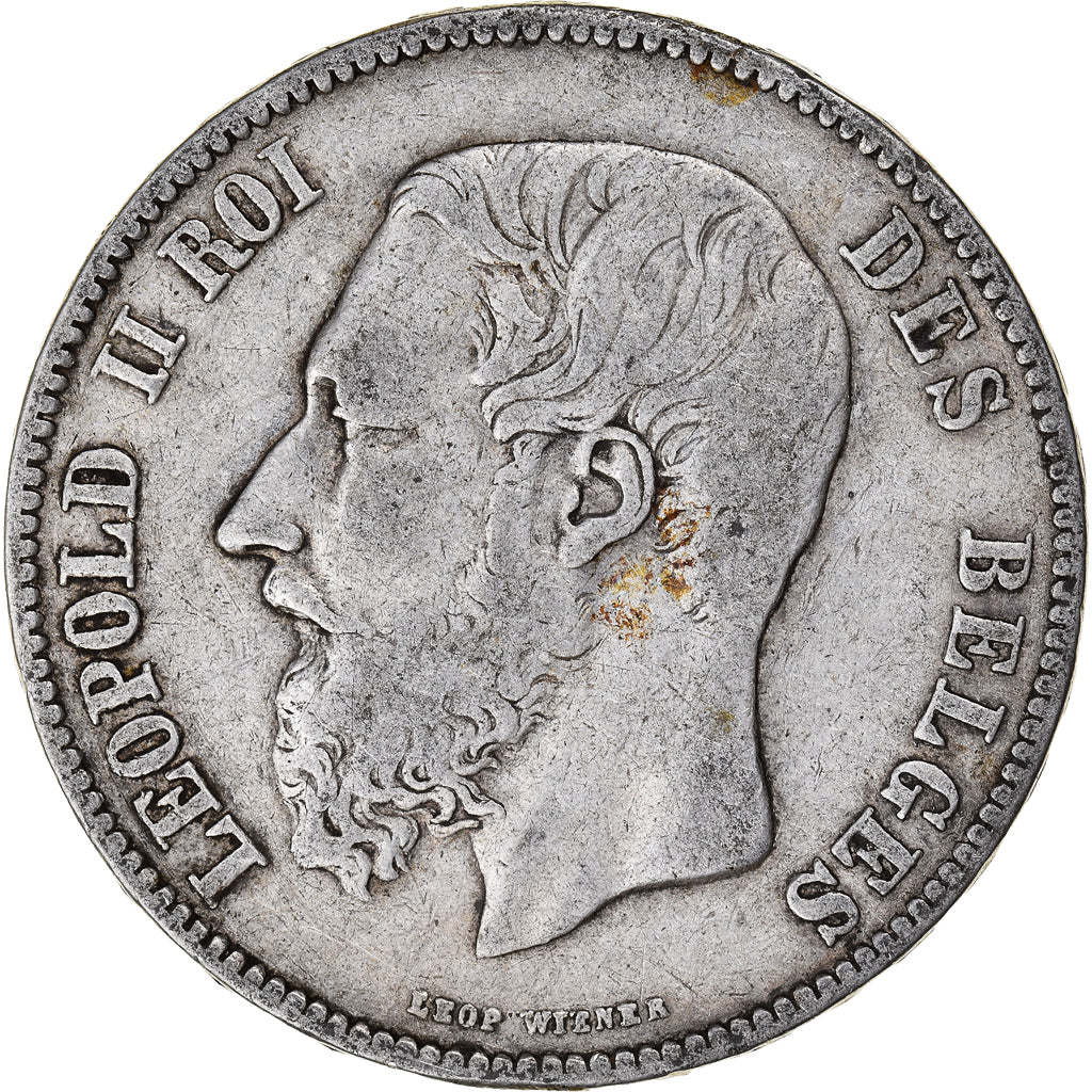 Monnaie, Belgique, Leopold II, 5 Francs, 5 Frank, 1868, TB+, Argent, KM:24