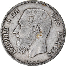 Monnaie, Belgique, Leopold II, 5 Francs, 5 Frank, 1868, TB+, Argent, KM:24