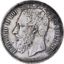 Monnaie, Belgique, Leopold II, 5 Francs, 5 Frank, 1869, TTB+, Argent, KM:24