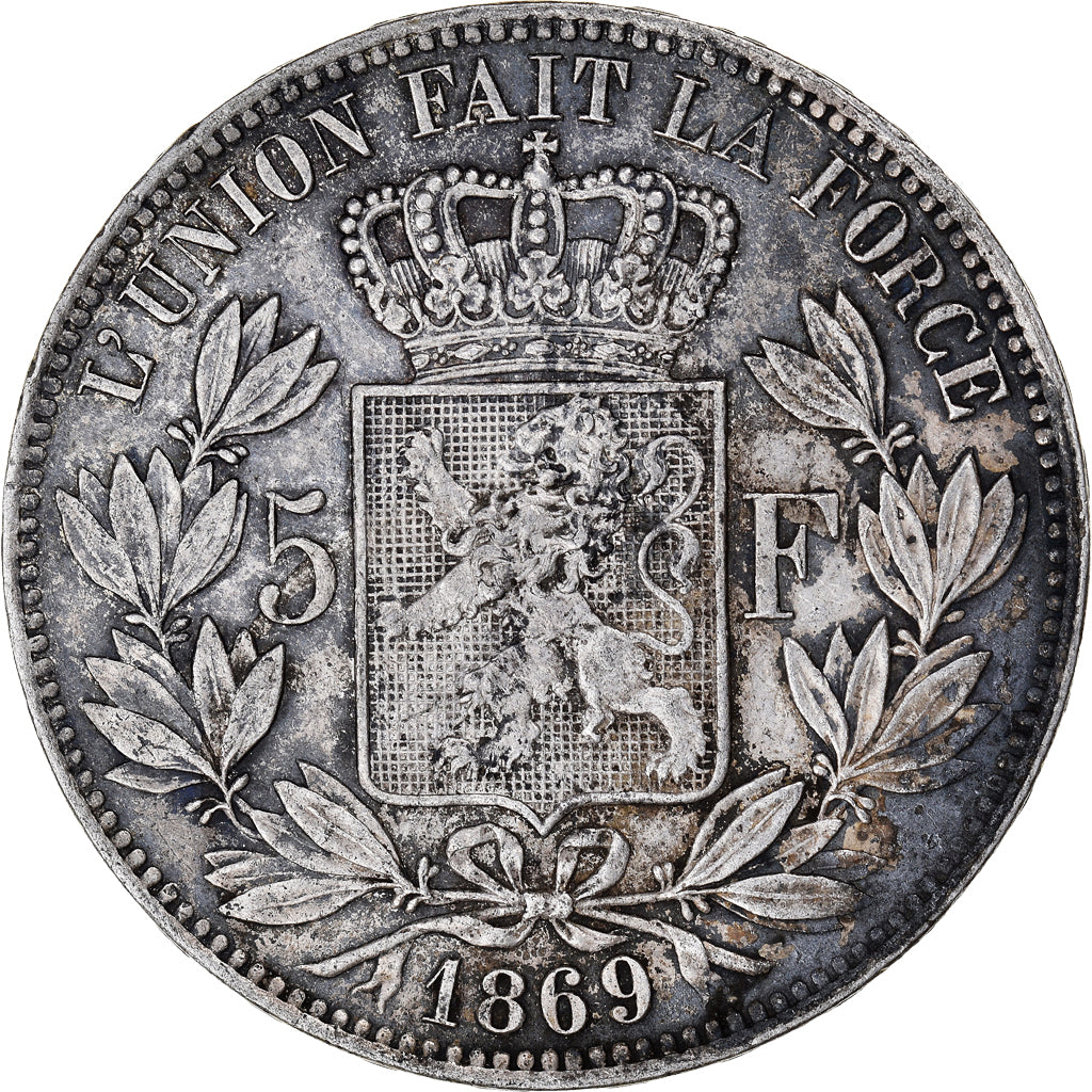 Monnaie, Belgique, Leopold II, 5 Francs, 5 Frank, 1869, TTB+, Argent, KM:24