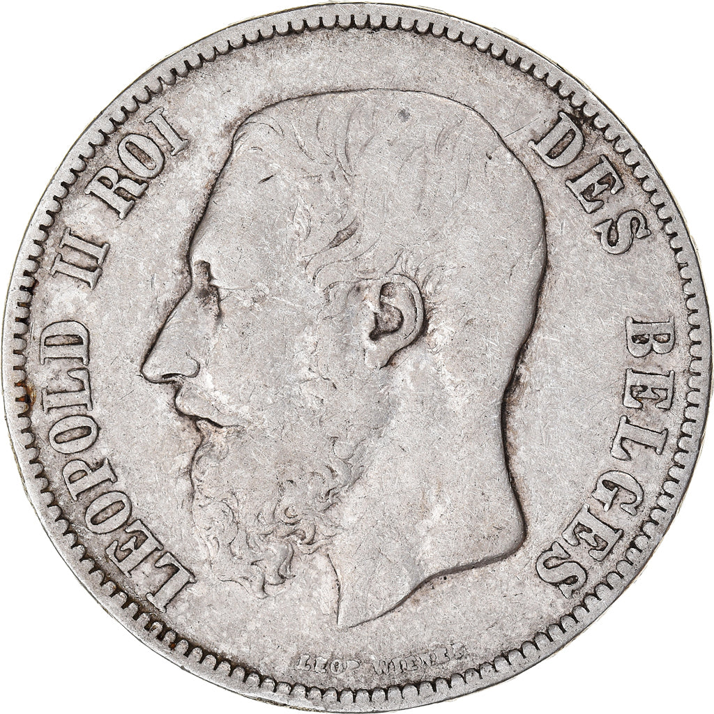 Coin, Belgium, Leopold II, 5 Francs, 5 Frank, 1873, VF(30-35), Silver, KM:24