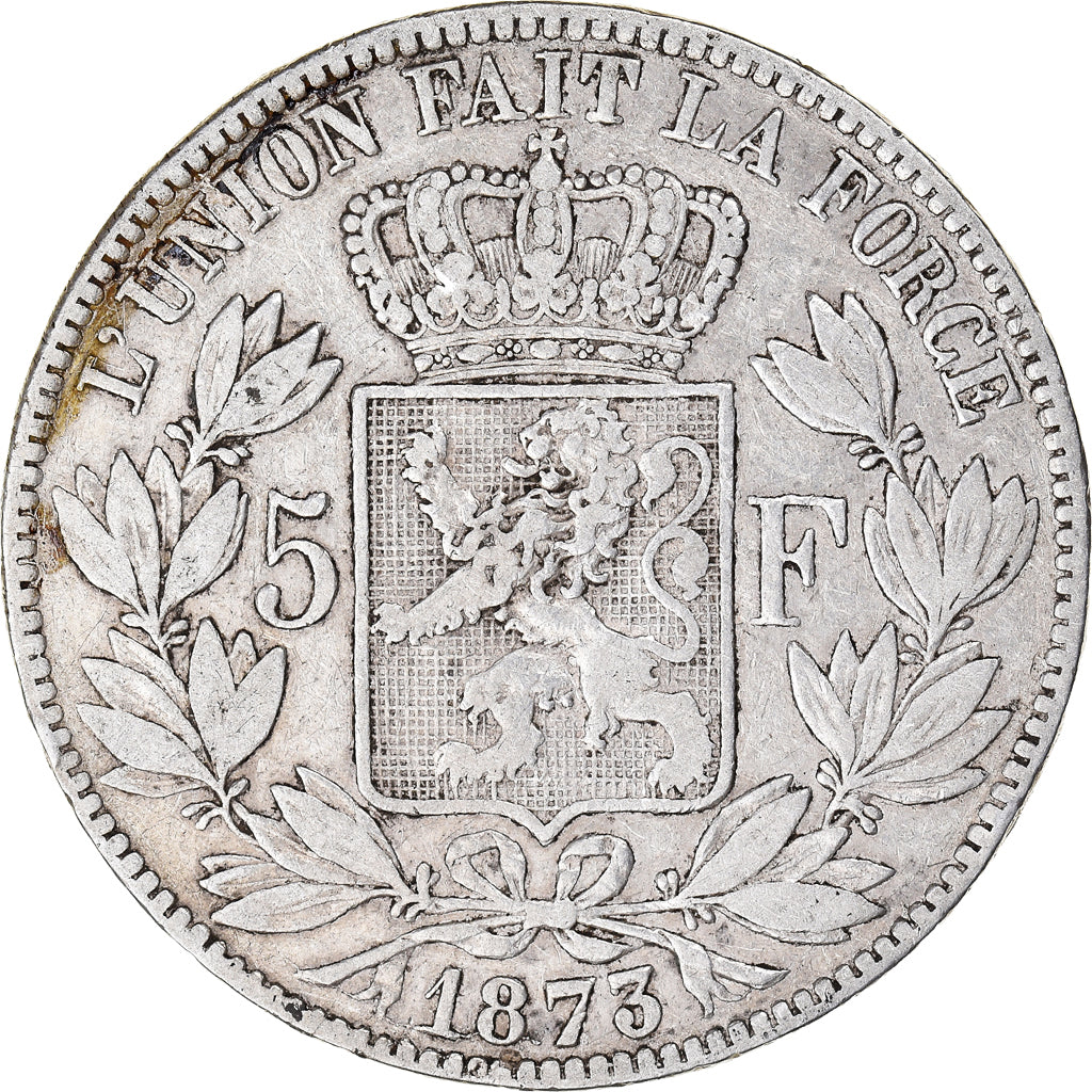Coin, Belgium, Leopold II, 5 Francs, 5 Frank, 1873, VF(30-35), Silver, KM:24