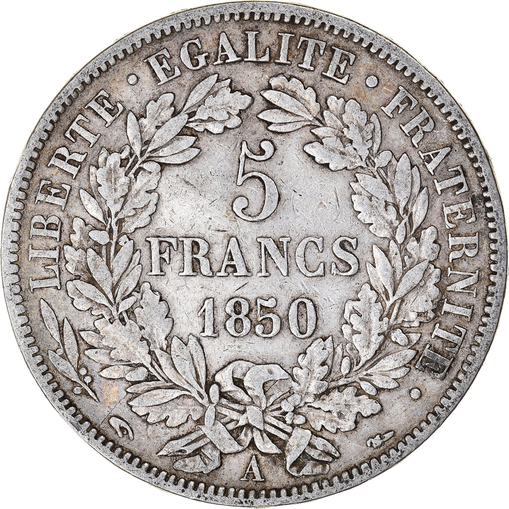 Coin, France, Cérès, 5 Francs, 1850, Paris, Countermark, VF(30-35), Silver