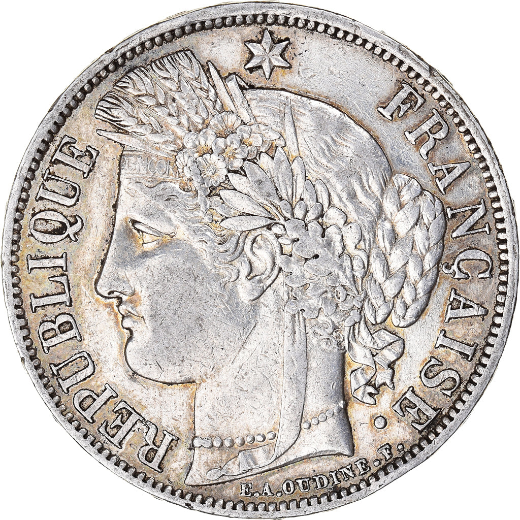Coin, France, Cérès, 5 Francs, 1870, Paris, EF(40-45), Silver, KM:819