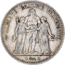 Moeda, França, Hercule, 5 Francs, 1875, Paris, EF(40-45), Prata, KM:820.1