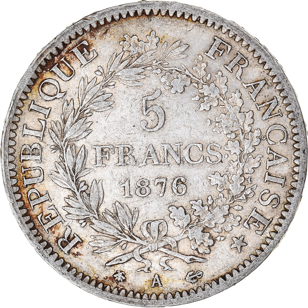 Coin, France, Hercule, 5 Francs, 1876, Paris, EF(40-45), Silver, KM:820.1